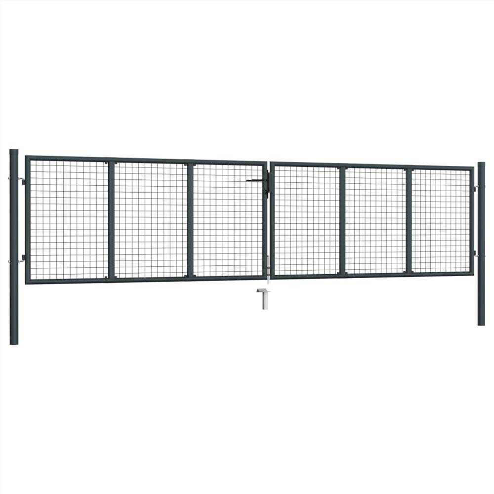 Mesh Garden Gate Galvanised Steel 400x150 Cm Grey 9 Mesh Garden Gate Galvanised Steel 400x150 cm Grey