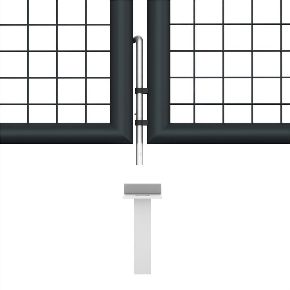 Mesh Garden Gate Galvanised Steel 400x150 Cm Grey 12 Mesh Garden Gate Galvanised Steel 400x150 cm Grey