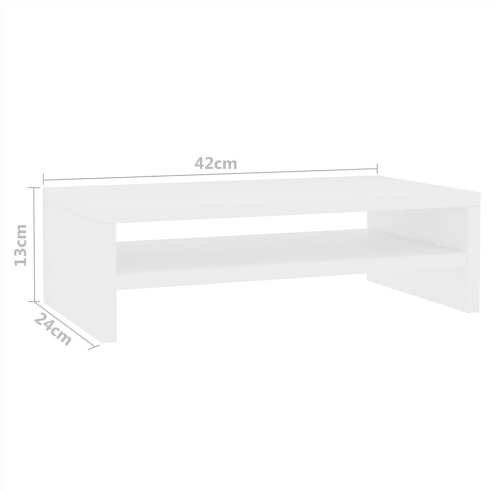 Monitor Stand White 42x24x13 cm Chipboard