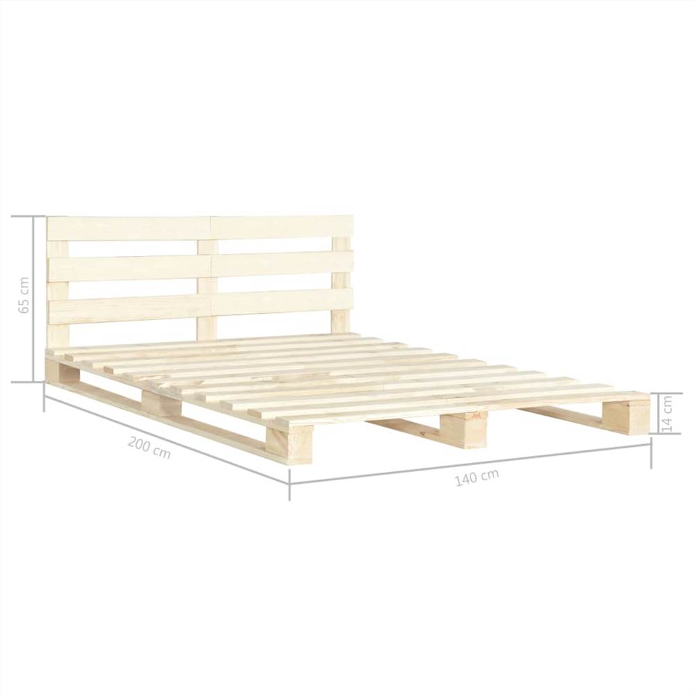 Pallet Bed Frame Solid Pine Wood 140x200 cm