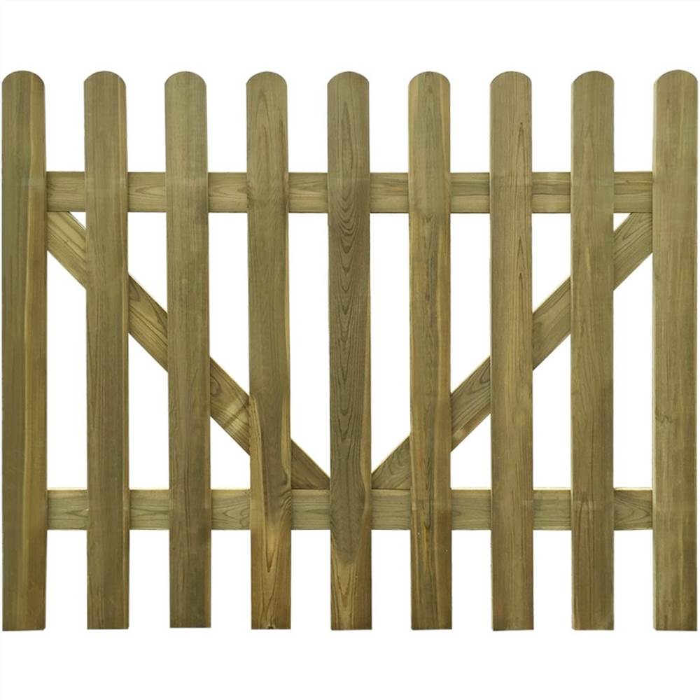 Picket Fence Gate 2 pcs Impregnated Wood 300x120 cm