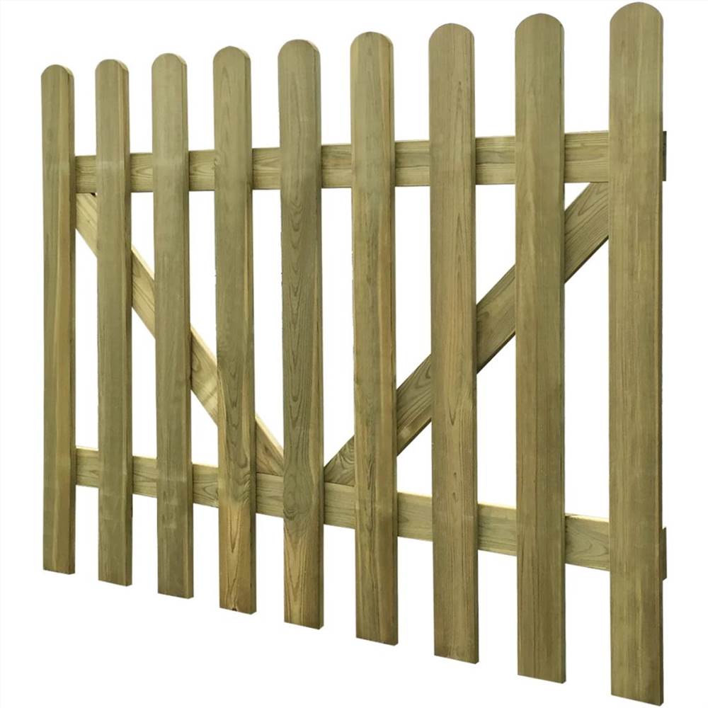 Picket Fence Gate 2 pcs Impregnated Wood 300x120 cm