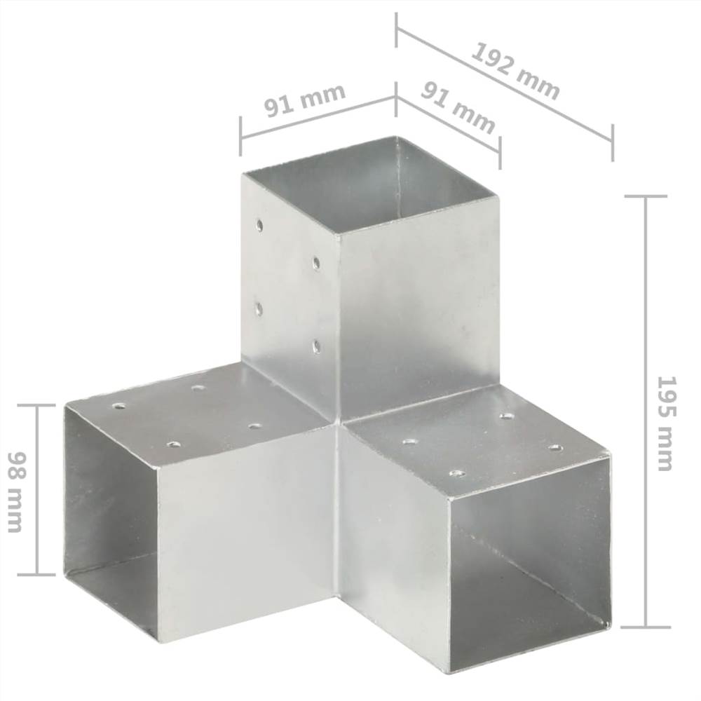 Post Connector Y Shape Galvanised Metal 91x91 Mm 12 Post Connector Y Shape Galvanised Metal 91x91 mm