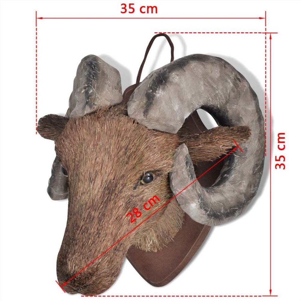 Ram Head Wall Mounted Decoration Natural Looking