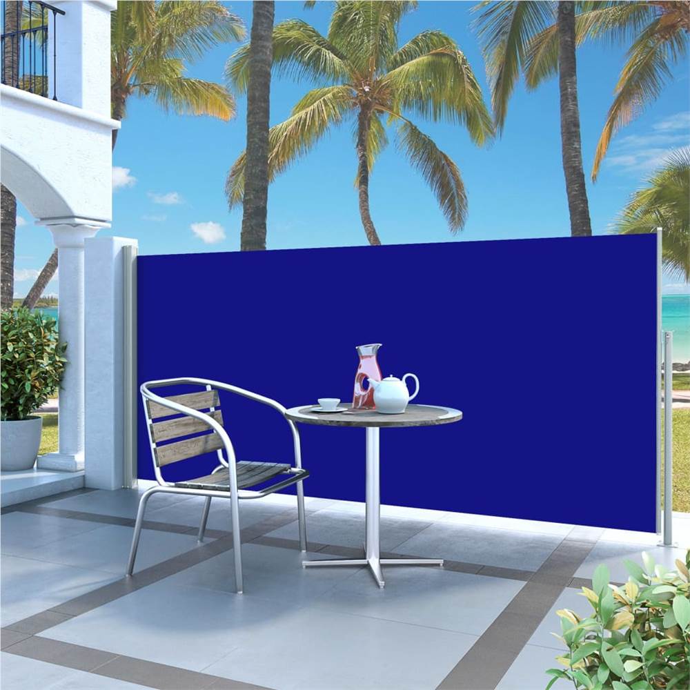 Einziehbare Seitenmarkise 140 x 300 cm Blau