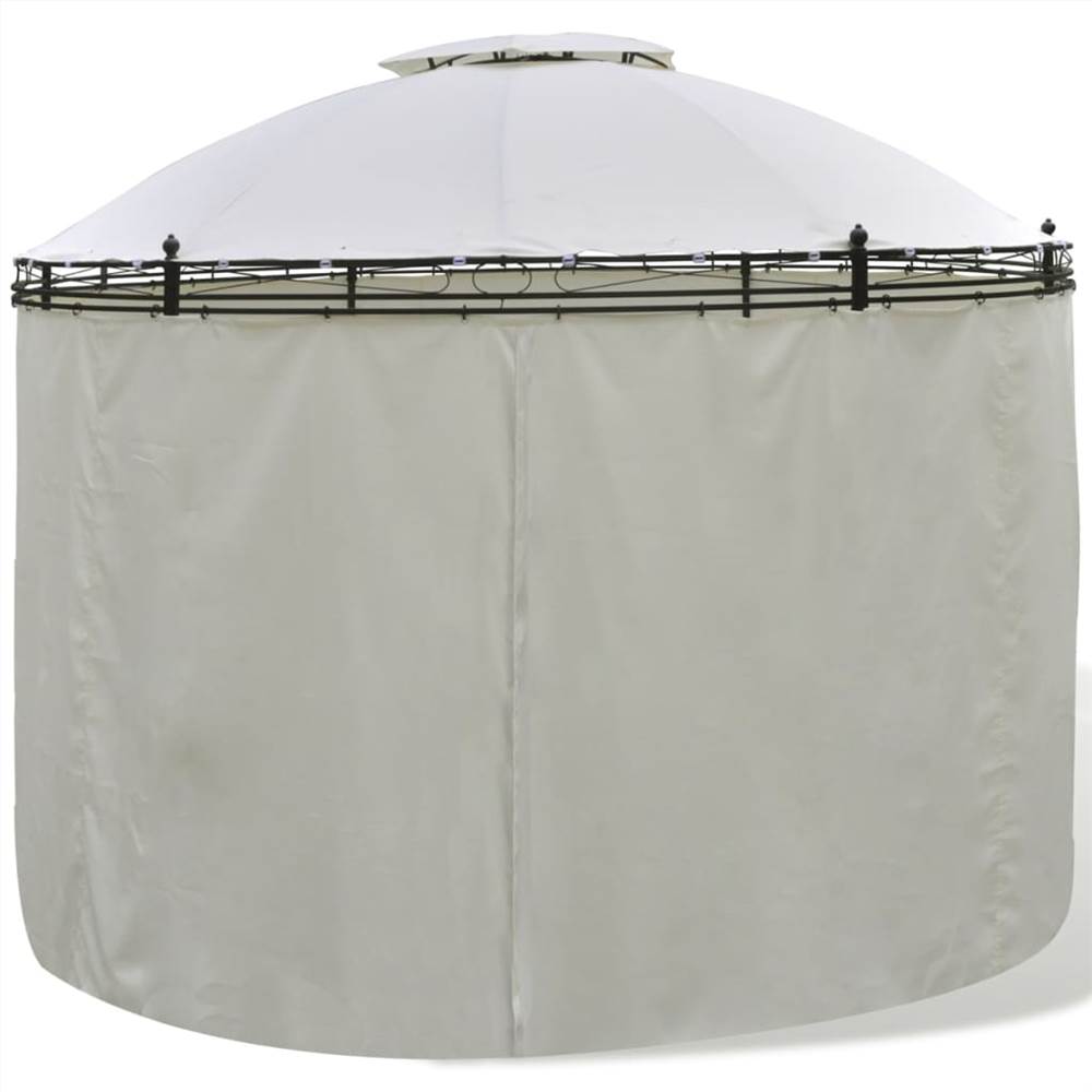 Round Gazebo with Curtains 3,5 x 2,7 m