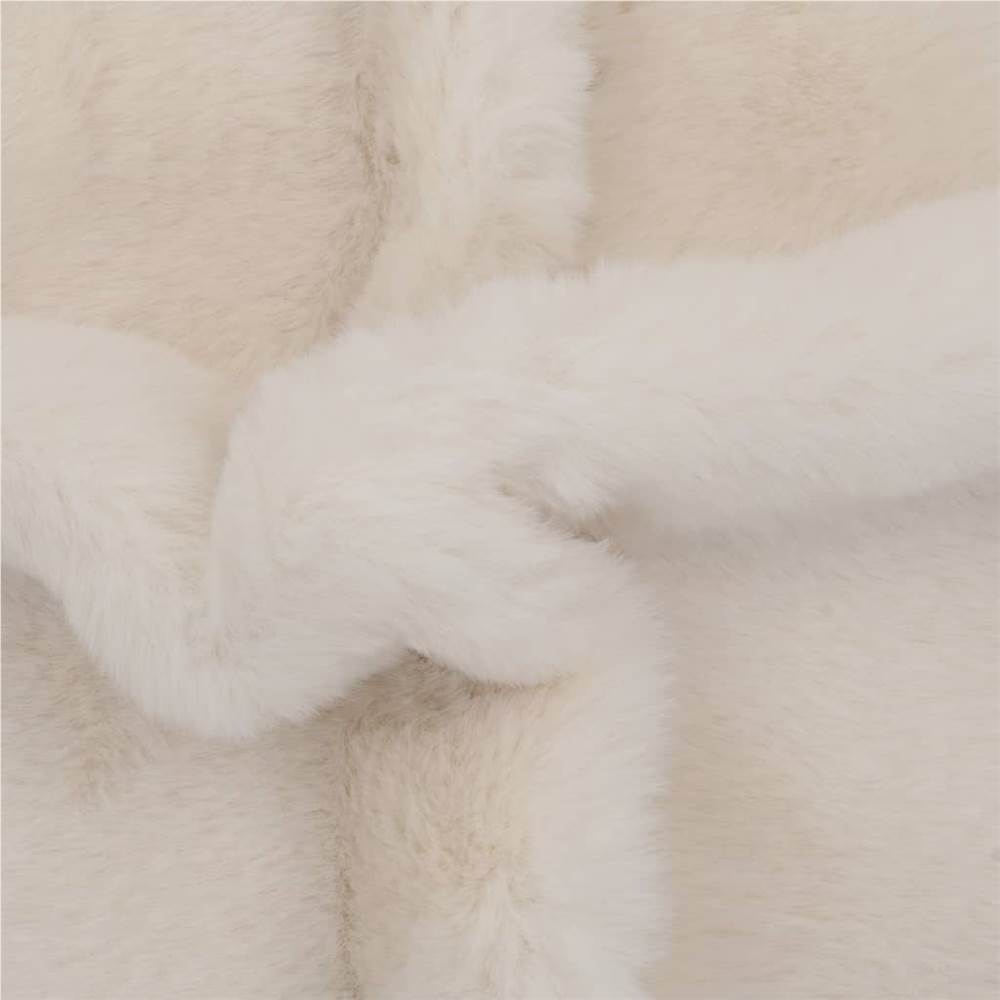 Rug 65x95 cm Faux Rabbit Fur Cream