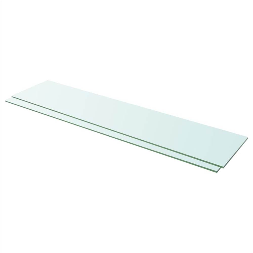 

Shelves 2 pcs Panel Glass Clear 110x25 cm