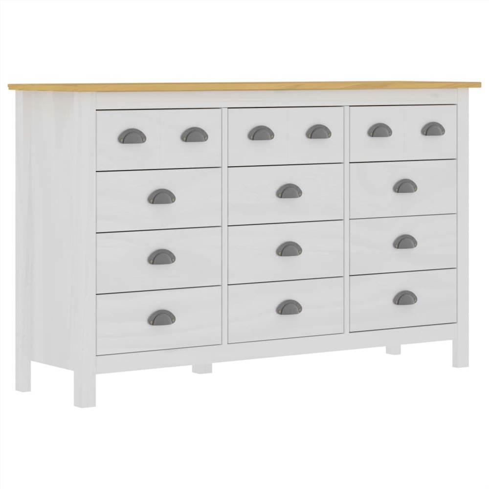 

Sideboard "Hill Range" White 130x37x80 cm Solid Pine Wood