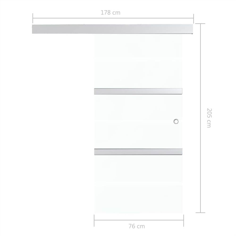 Sliding Door ESG Glass and Aluminium 76x205 cm Silver