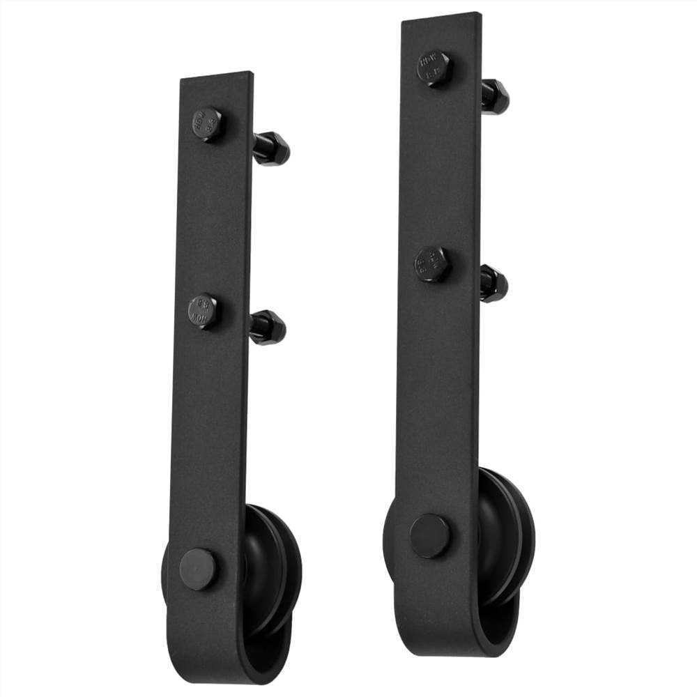 Sliding Door Hardware Kit 200 Cm Steel Black 10 Sliding Door Hardware Kit 200 cm Steel Black