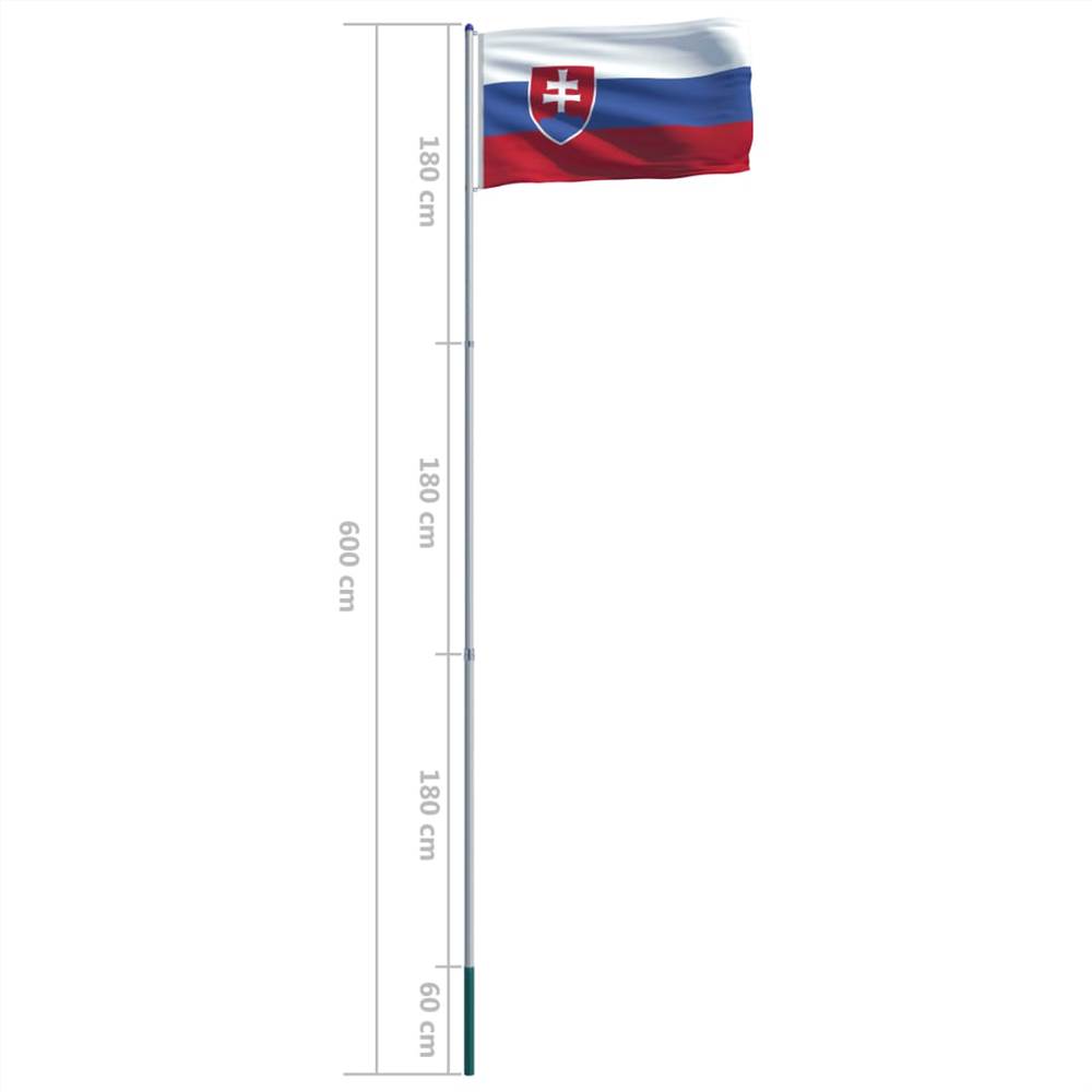 Slovakia Flag and Pole Aluminium 6 m