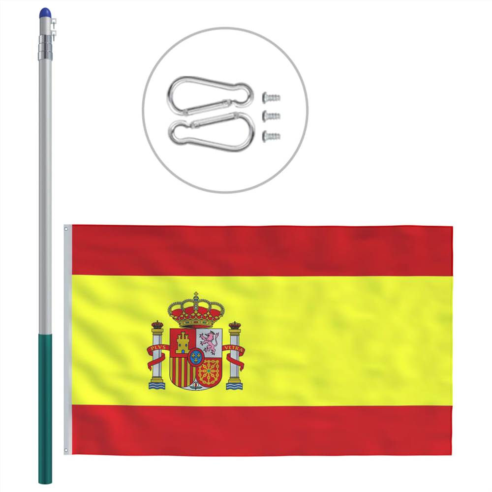 Spain Flag and Pole Aluminium 6 m