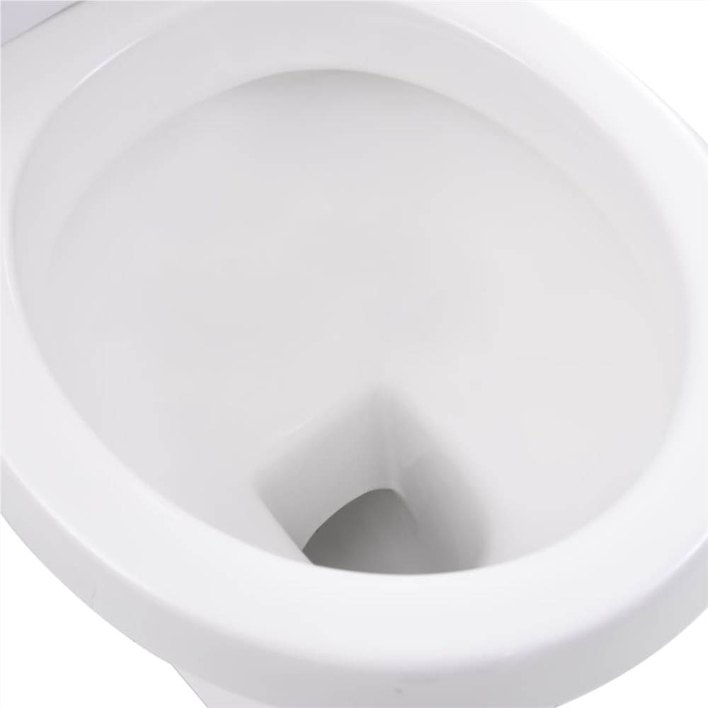 Standing Toilet with Cistern and Soft Close Seat Ceramic White