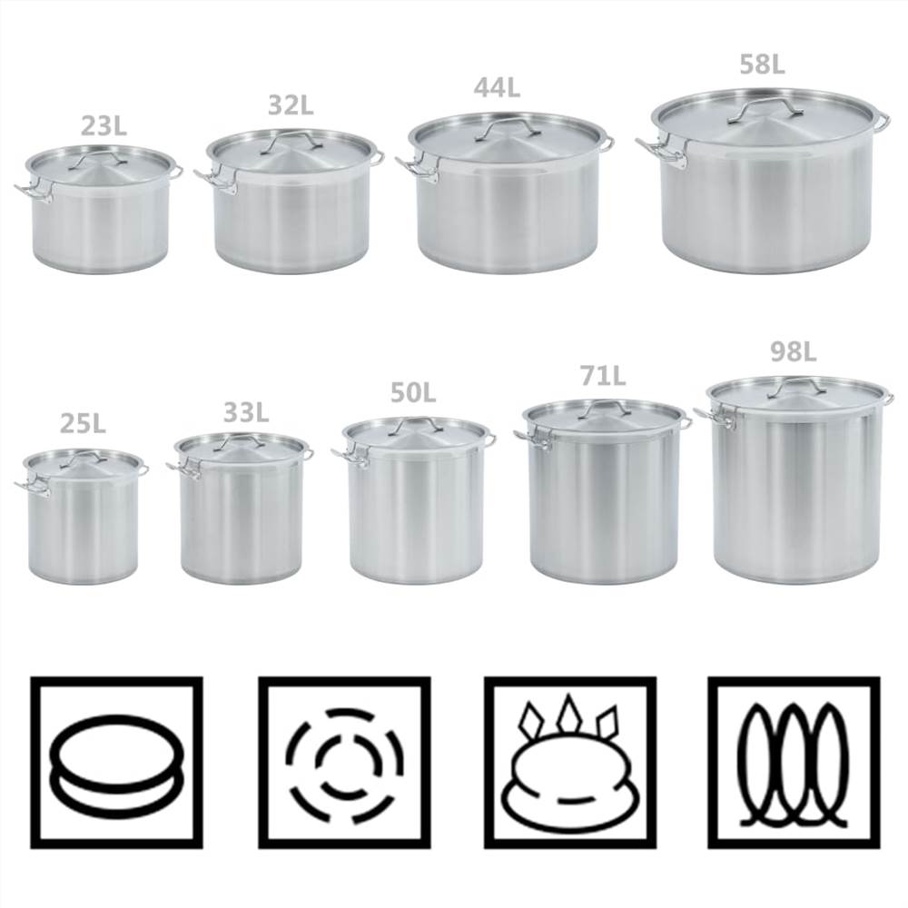 Stock Pot 23 L 35x22 cm Stainless Steel