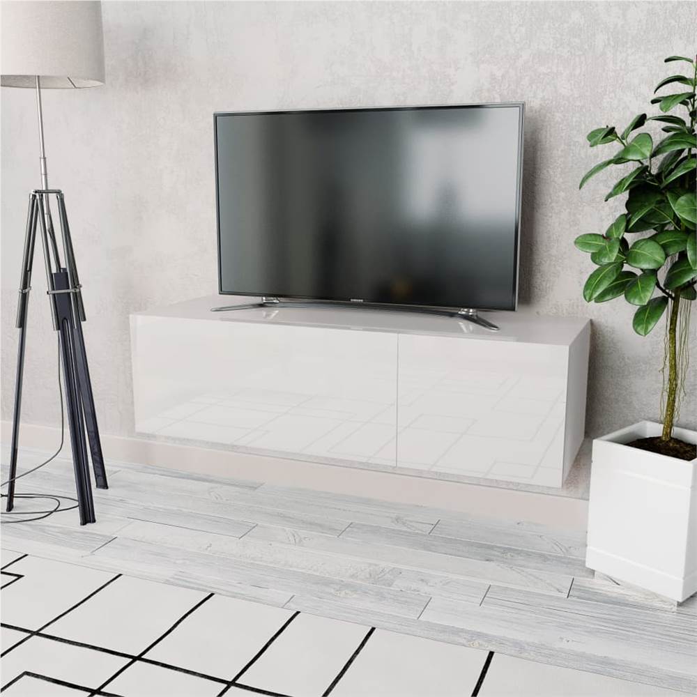 

TV Cabinet Chipboard 120x40x34 cm High Gloss White