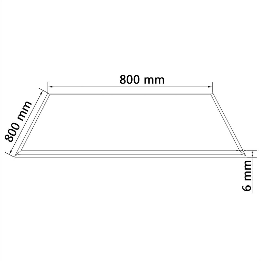 Table Top Tempered Glass Square 800x800 mm