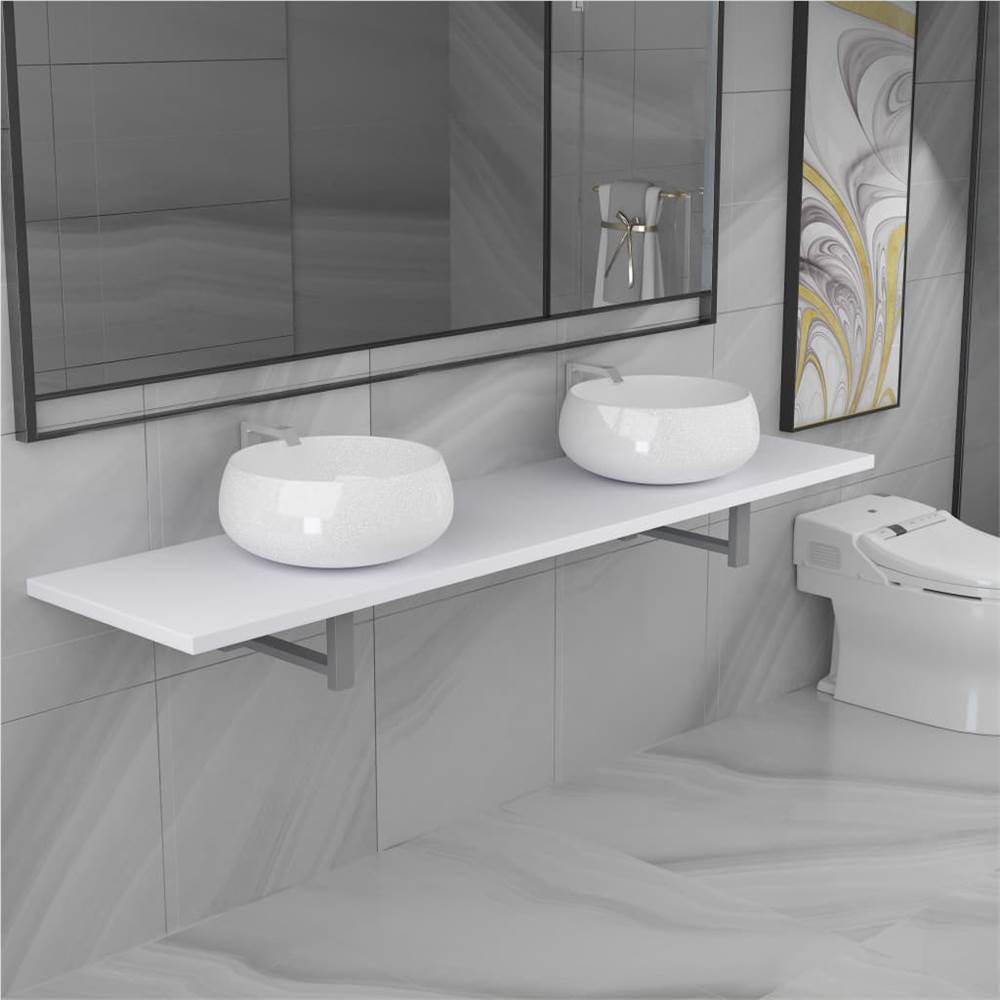 

Three Piece Bathroom Furniture Set Ceramic White