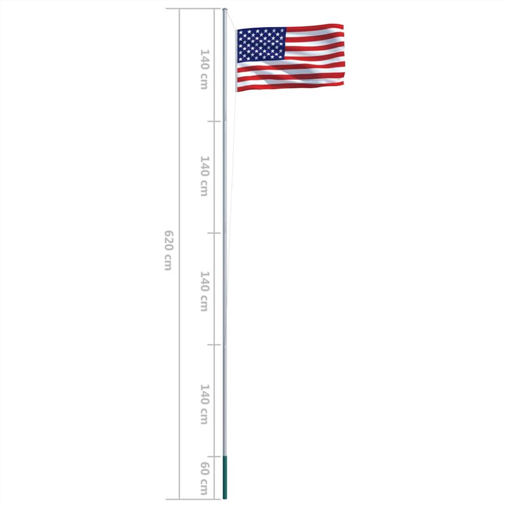 US Flag and Pole Aluminium 6,2 m
