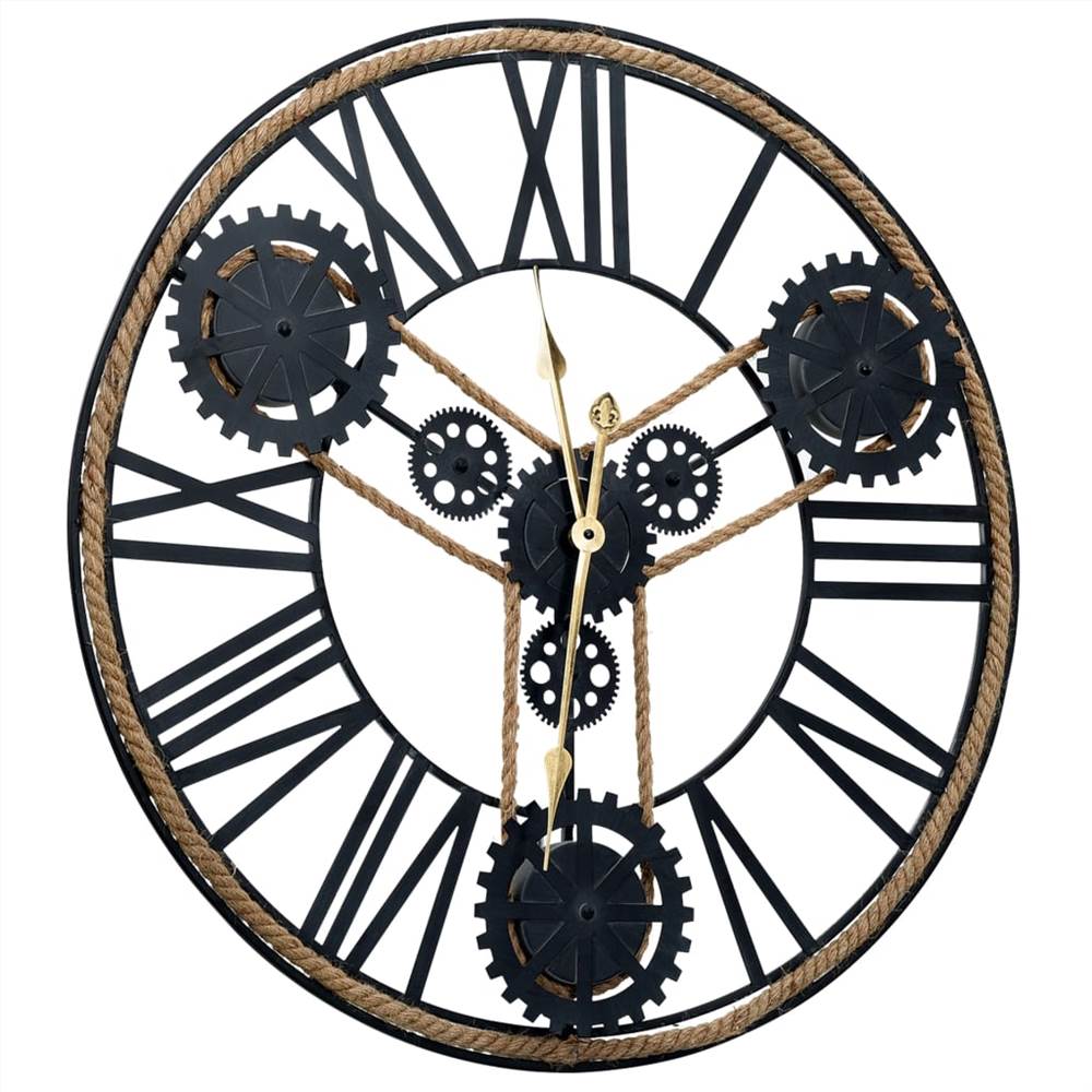 Wall Clock Black 80 cm Metal