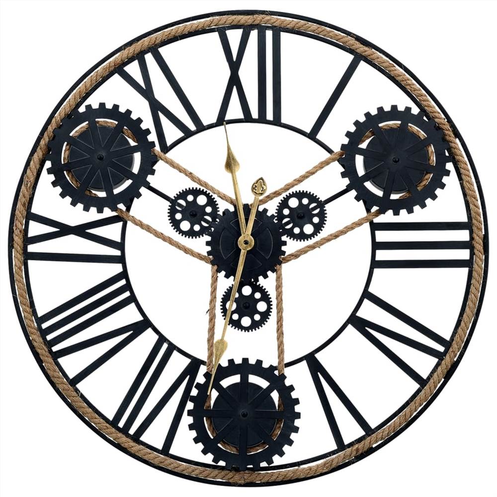 Wall Clock Black 80 cm Metal