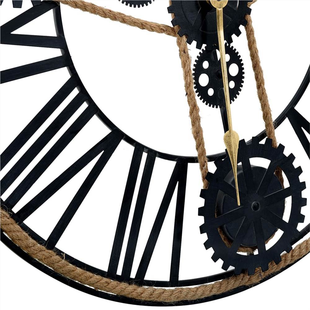 Wall Clock Black 80 cm Metal
