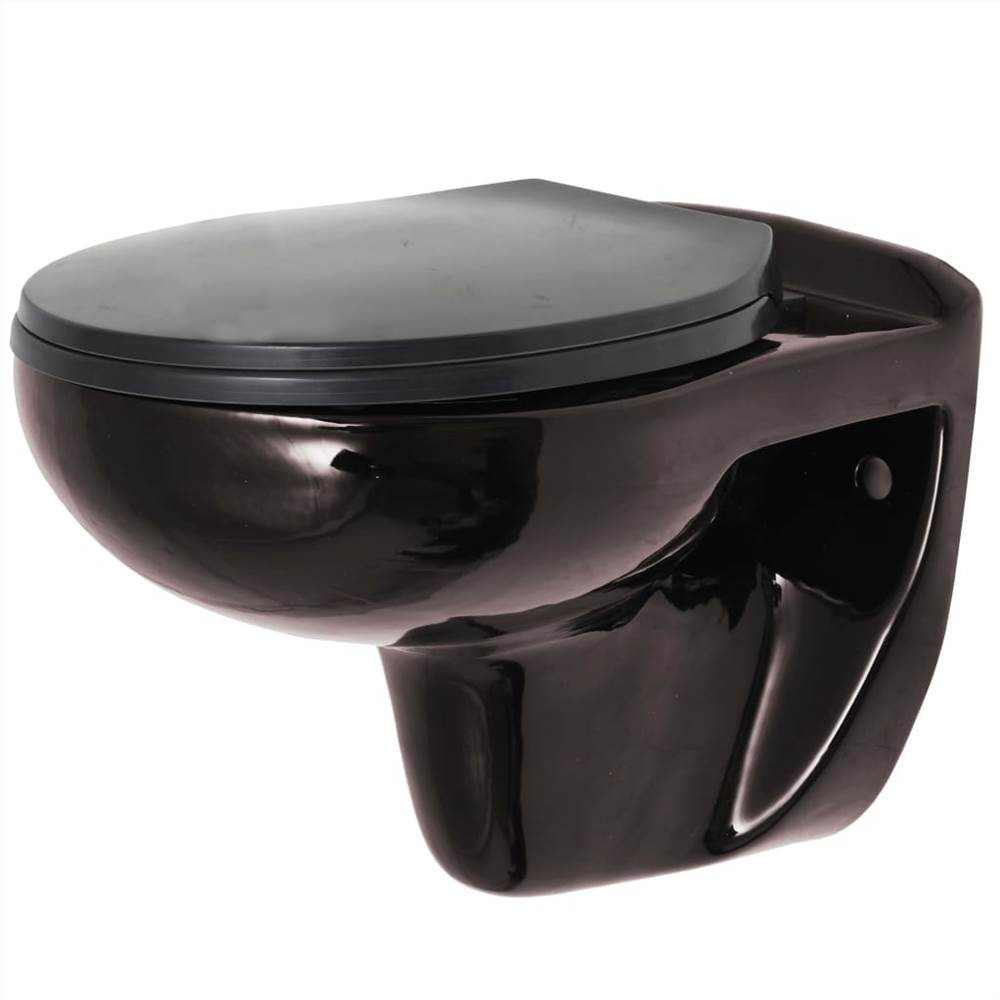 WallHung Toilet with SoftClose Seat Ceramic Dark Brown