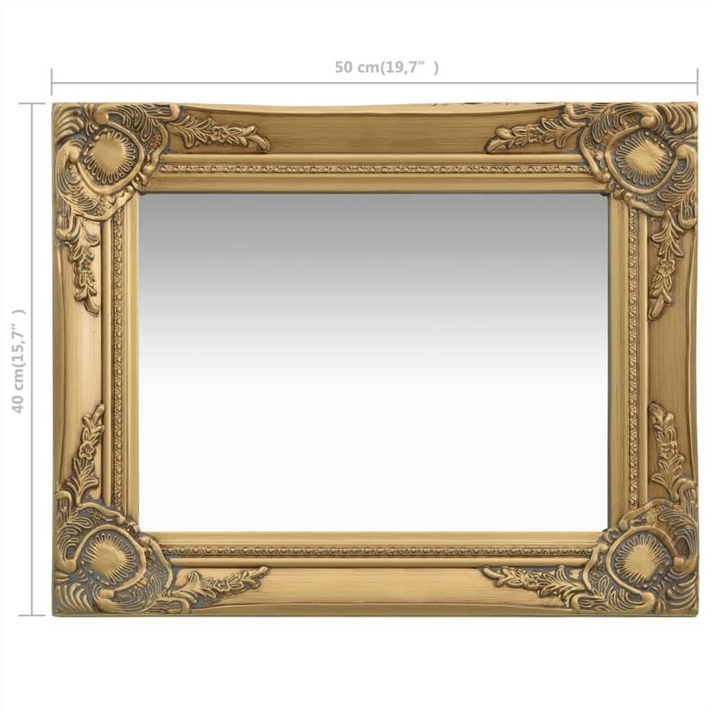 Wall Mirror 50x40 cm Gold