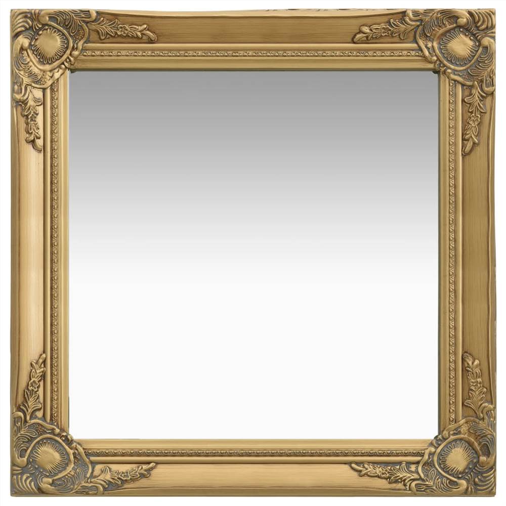 مرآة حائط على الطراز الباروكي 60x60 سم ذهبي