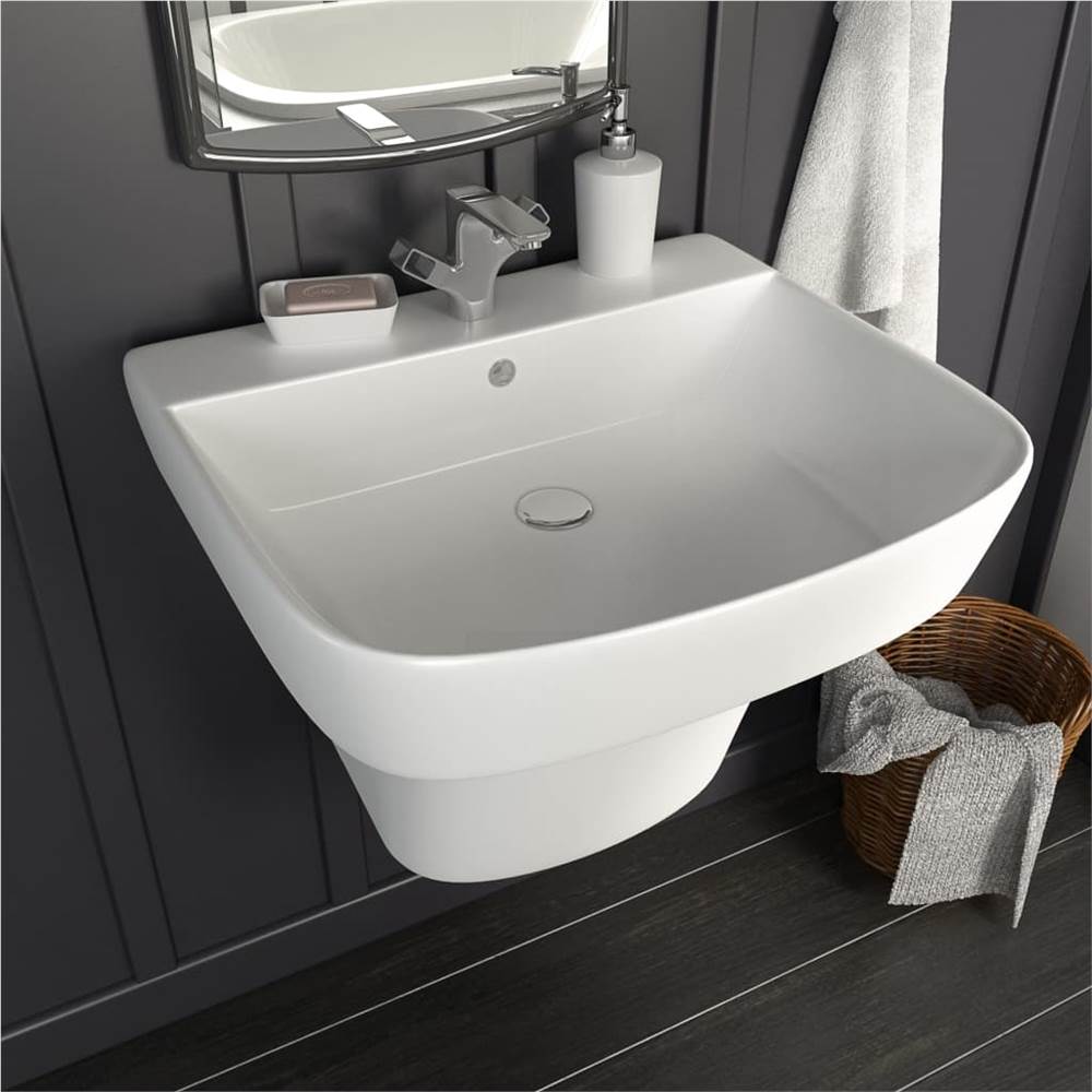 

Wall-mounted Basin Ceramic White 500x450x410 mm