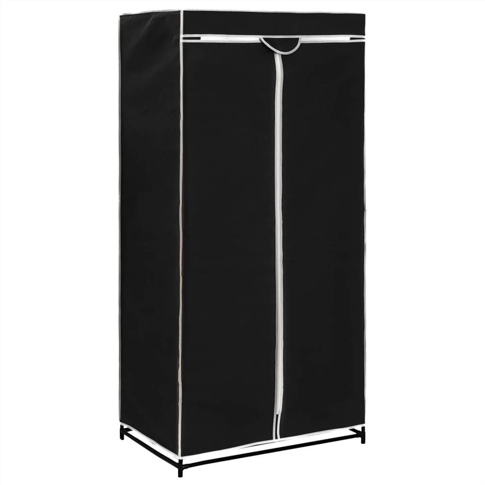 Wardrobes 2 pcs Black 75x50x160 cm