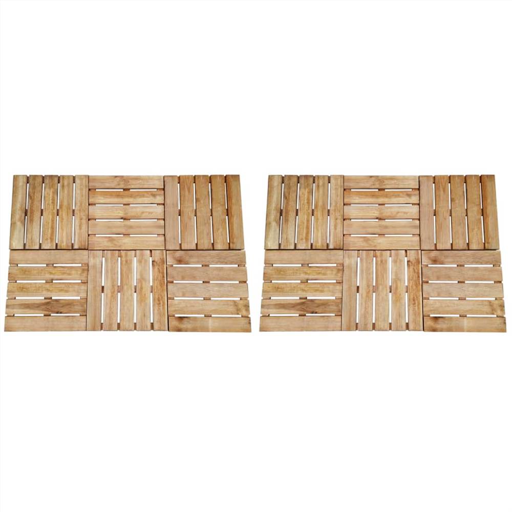 

12 pcs Decking Tiles 50x50 cm Wood Brown