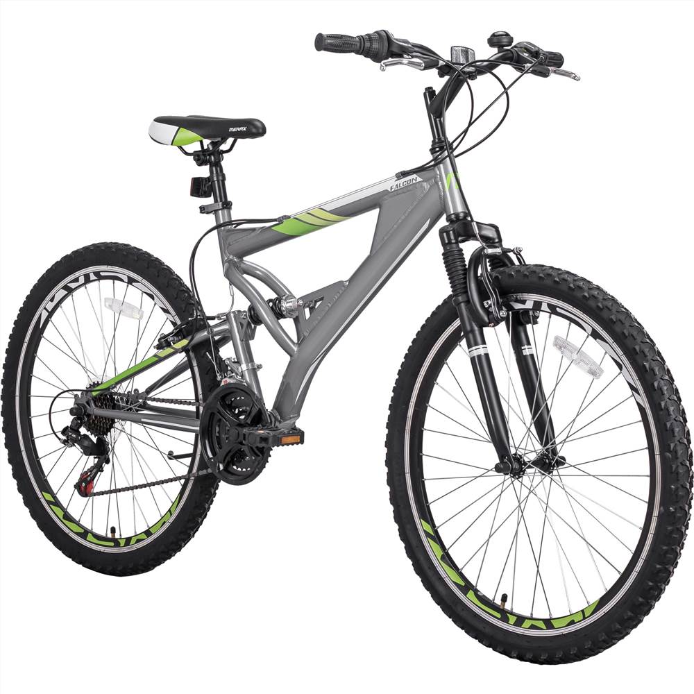 Telaio in alluminio a 26 velocita con sospensione completa per mountain bike da 21 pollici Merax