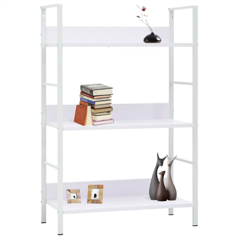 3-Layer Book Shelf White 60x27.6x90.5 cm Chipboard