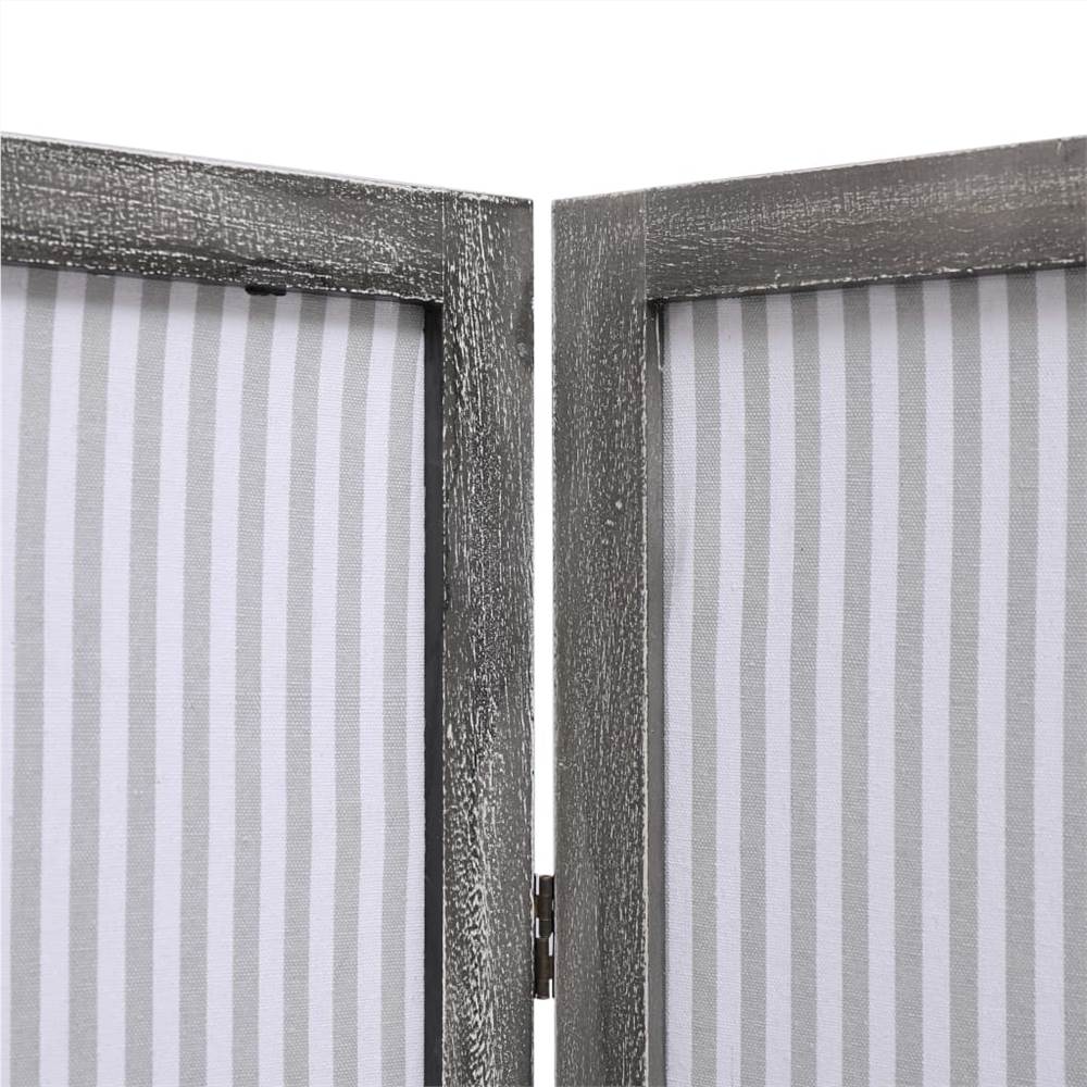 3-Panel Room Divider Grey 105x165 cm Fabric