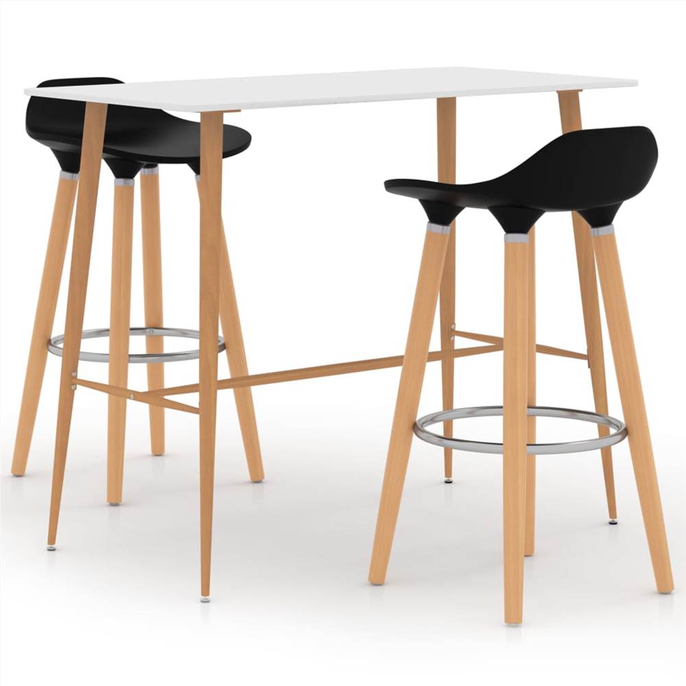 

3 Piece Bar Set Black and White