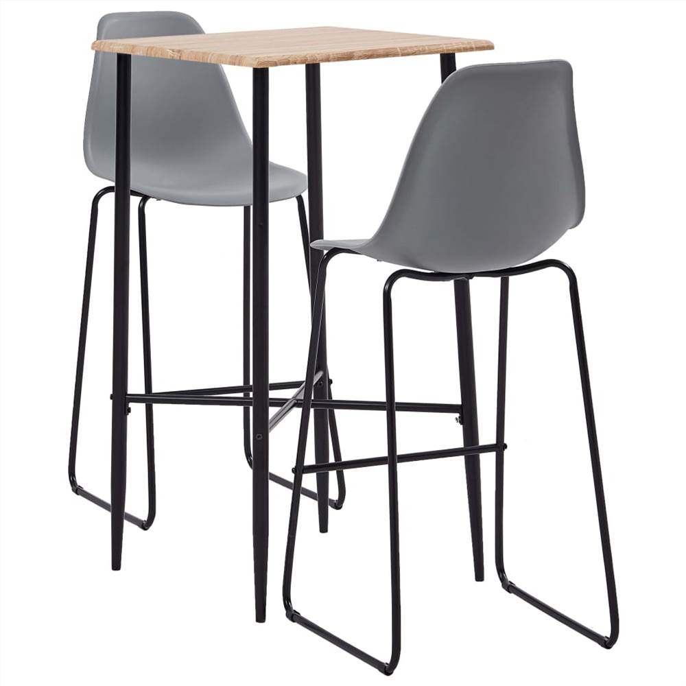 

3 Piece Bar Set Plastic Grey