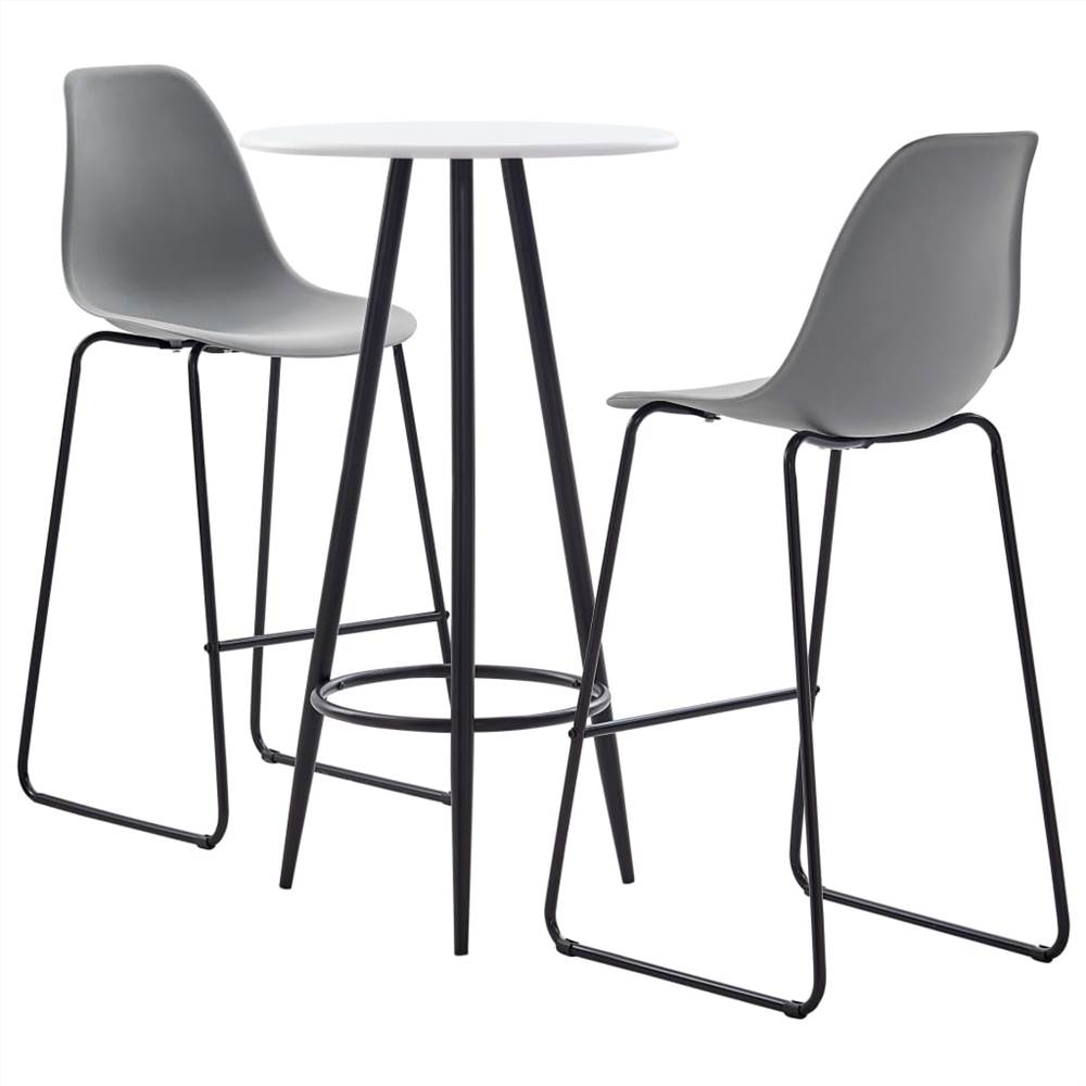 

3 Piece Bar Set Plastic Grey