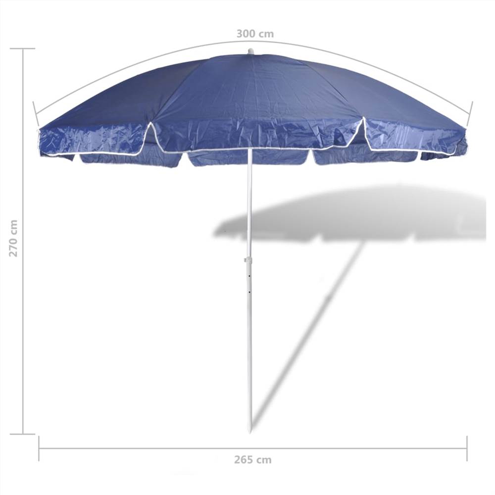 300cm Beach Umbrella Colour Blue