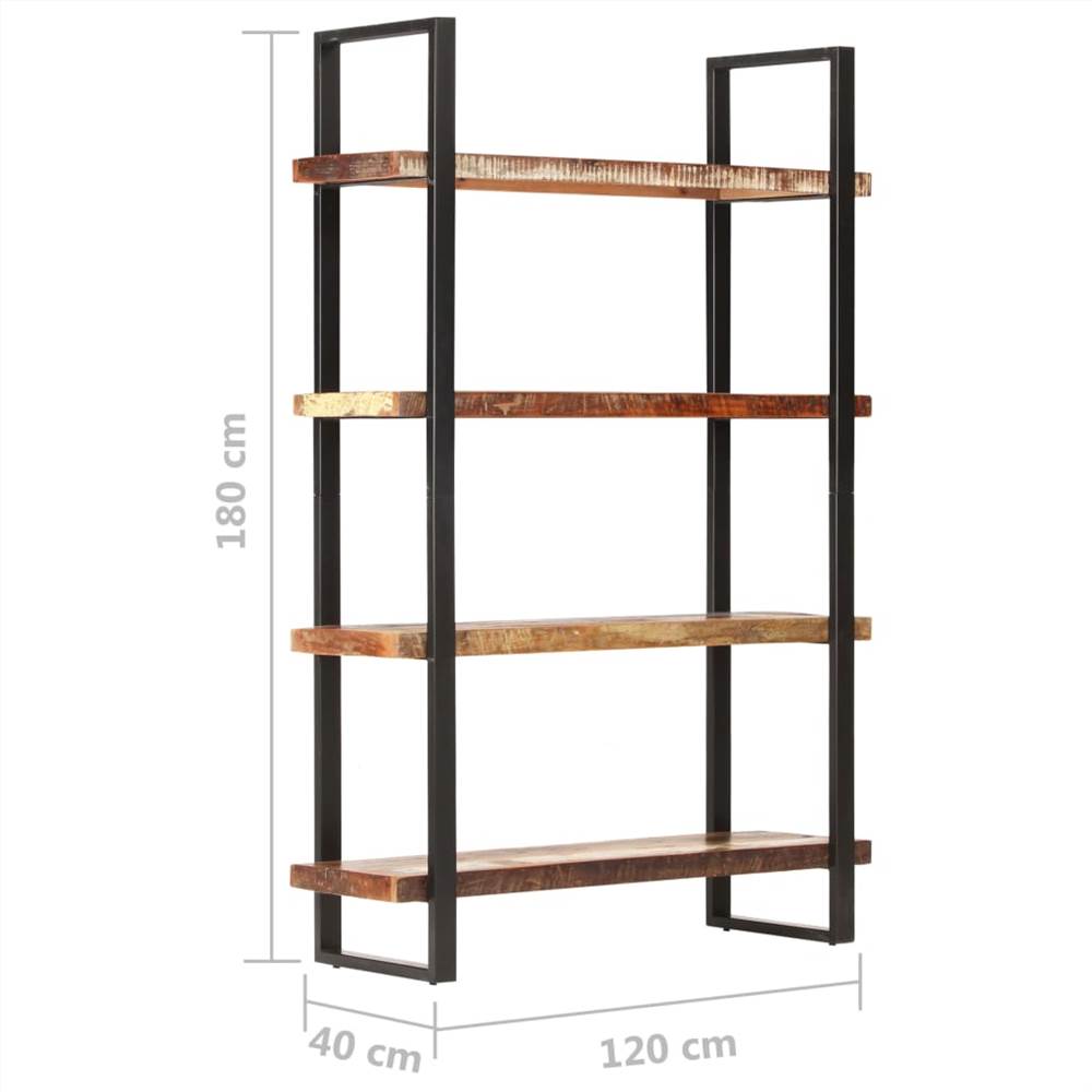 4-Tier Bookcase 120x40x180 cm Solid Reclaimed Wood