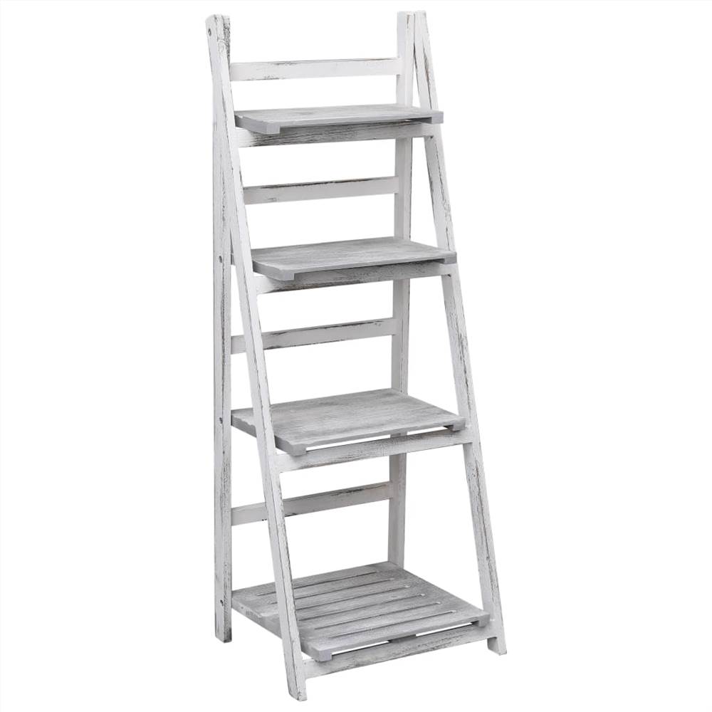 

4-Tier Plant Stand Grey 43x33x113 cm Wood