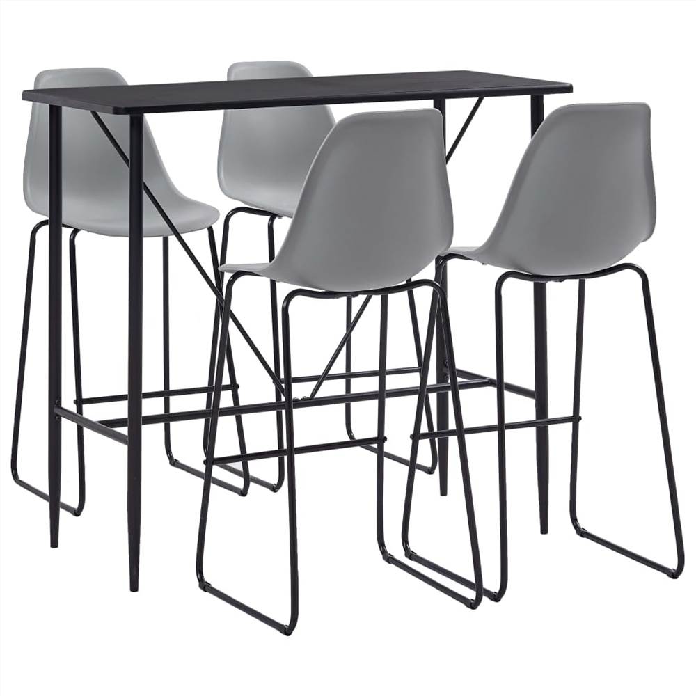 

5 Piece Bar Set Plastic Grey