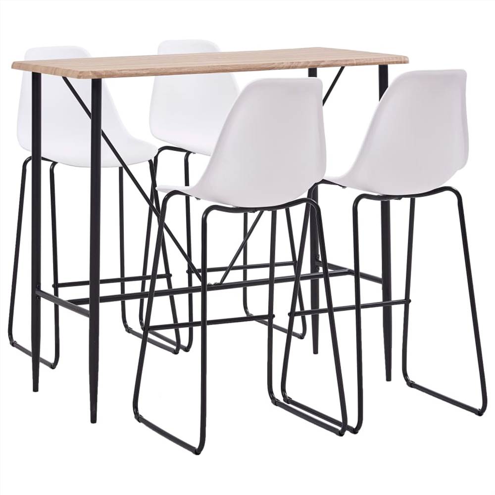 

5 Piece Bar Set Plastic White