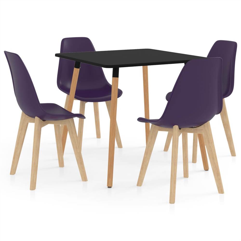 

5 Piece Dining Set Dark Purple