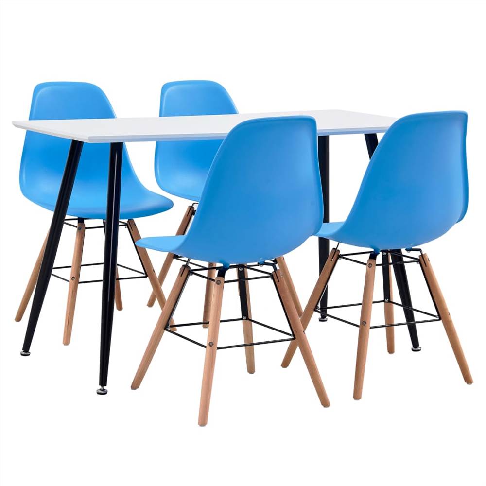 

5 Piece Dining Set Plastic Blue