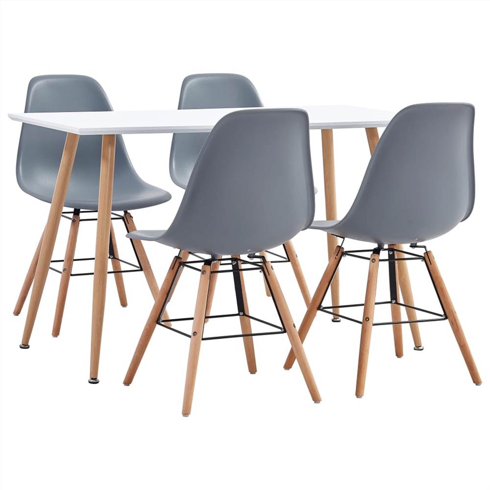 

5 Piece Dining Set Plastic Grey