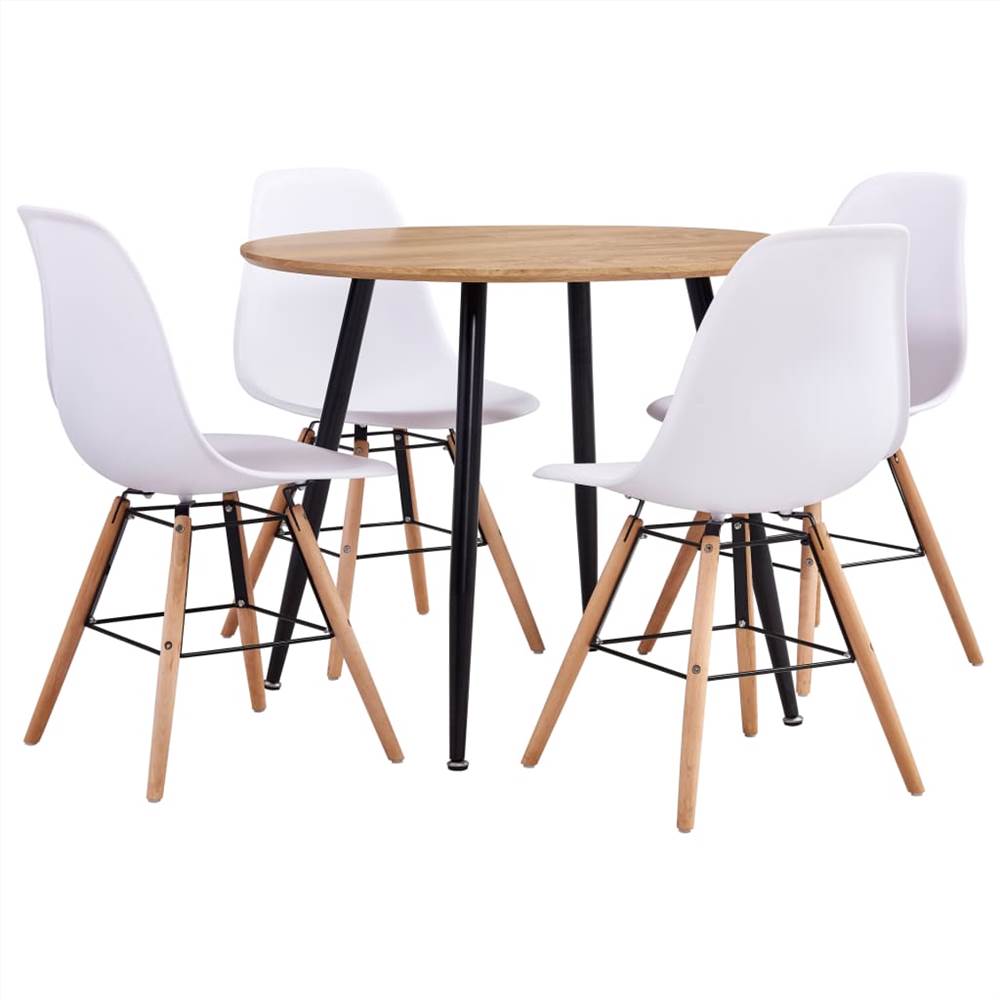 

5 Piece Dining Set Plastic White