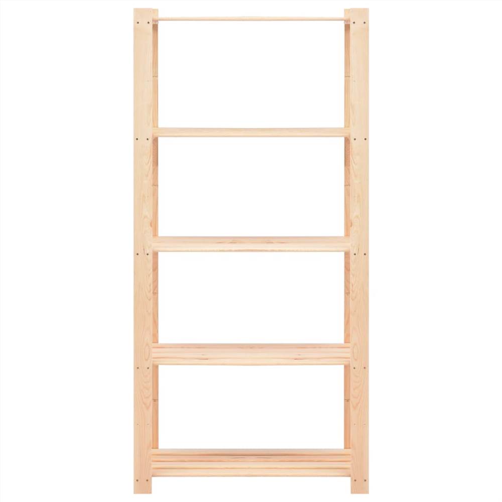 5-Tier Storage Racks 10 pcs 80x38x170 cm Solid Pinewood 250 kg