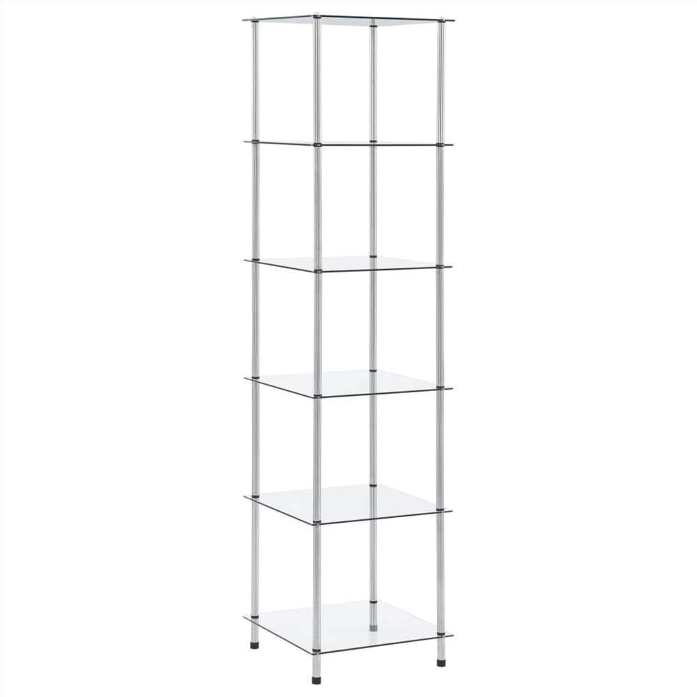 

6-Tier Shelf Transparent 40x40x160 cm Tempered Glass