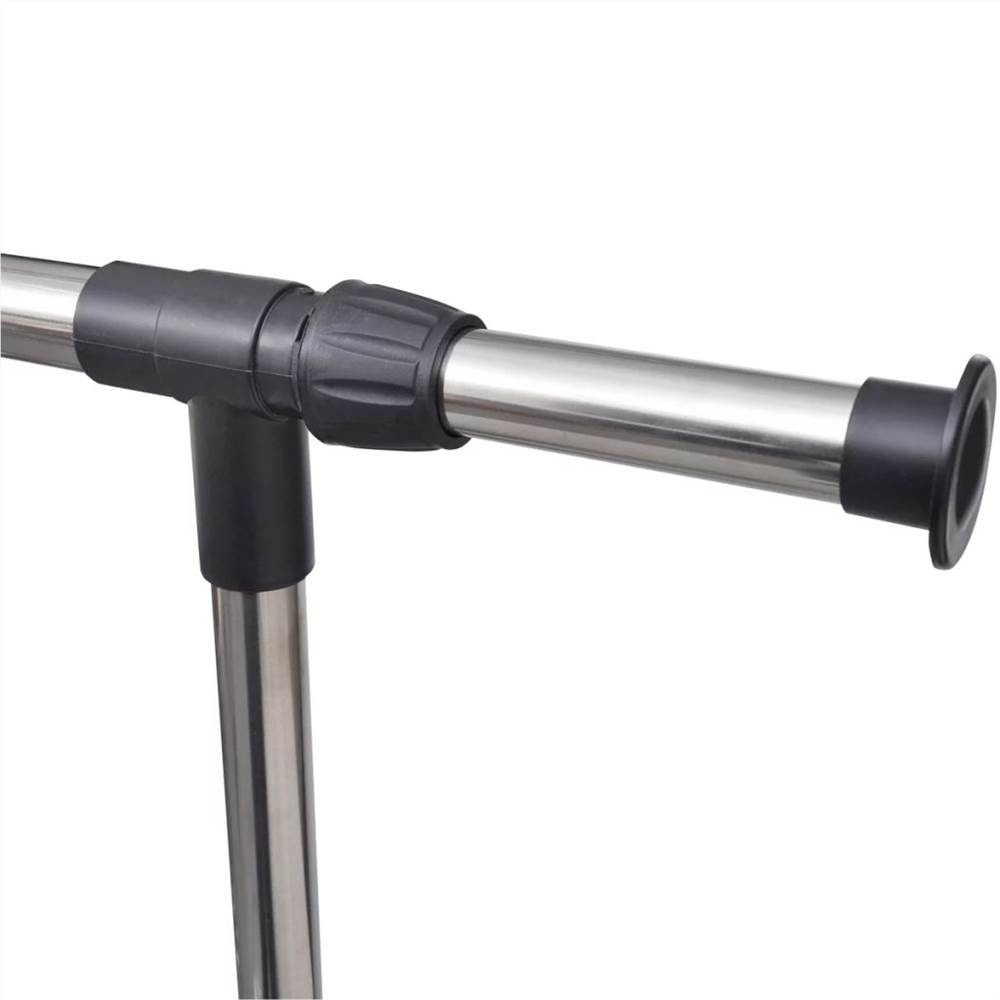 Adjustable Clothes Rack 4 Castors 1 Hanging Rail